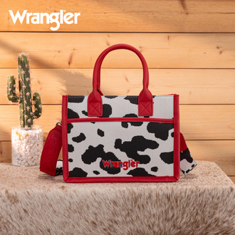 Wrangler Wrangler Cow Print Tote/Crossbody - Red
