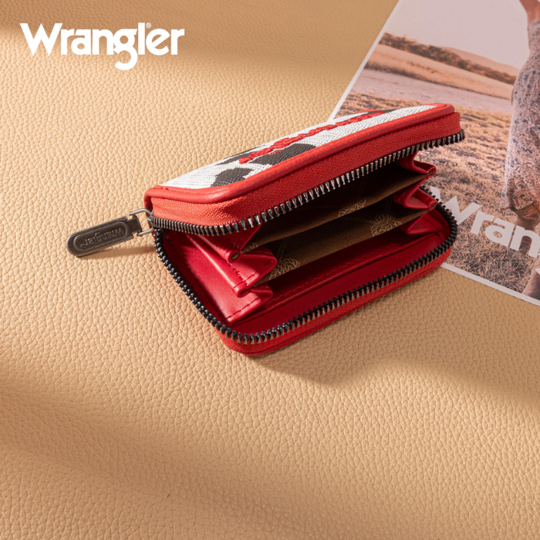 Wrangler Wrangler Cow Print Small Wallet - Red