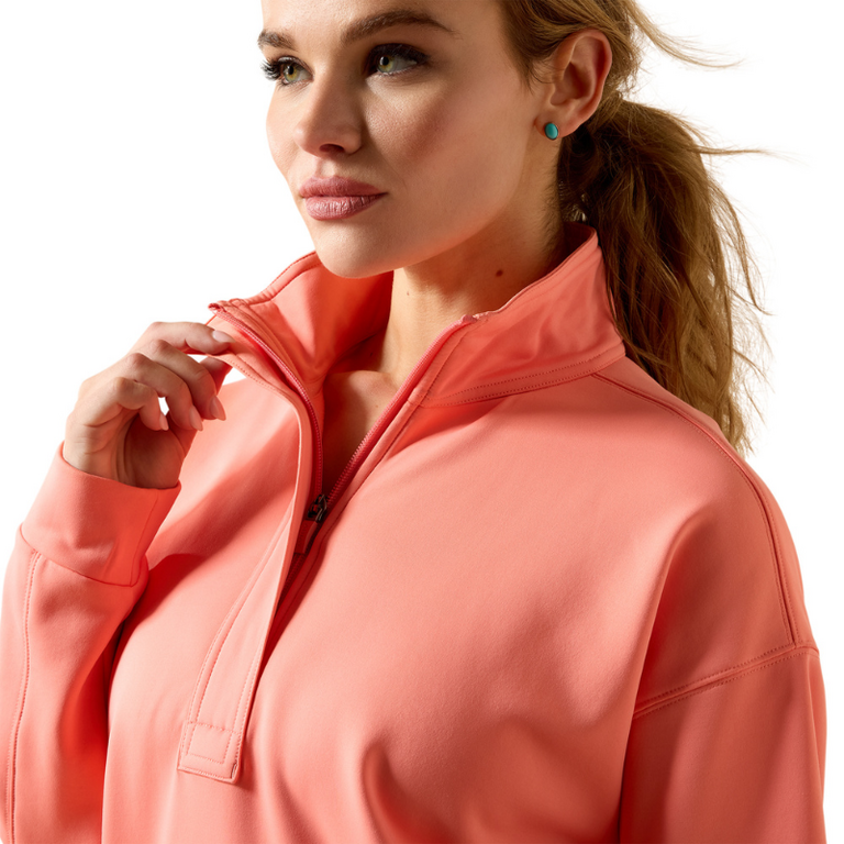Ariat Ariat Breeze 1/2 Zip Sweatshirt - Shell Pink