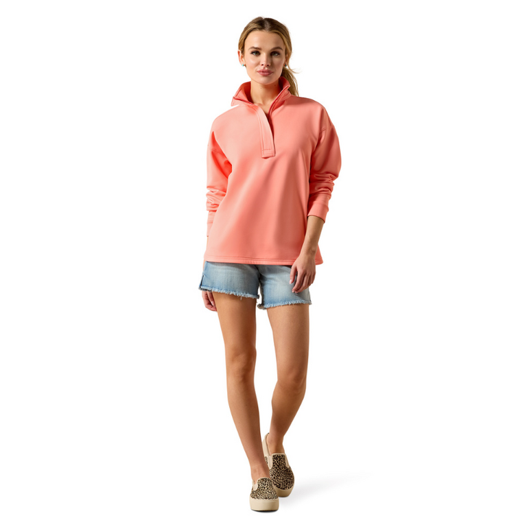 Ariat Ariat Breeze 1/2 Zip Sweatshirt - Shell Pink