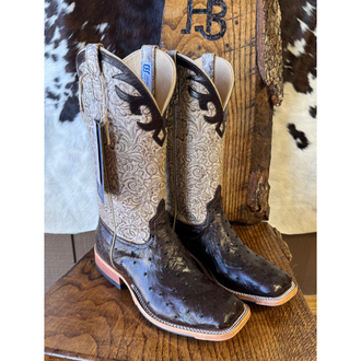 Anderson Bean Anderson Bean Nicotine FQ Ostrich w/ Tooled Upper - Ladies