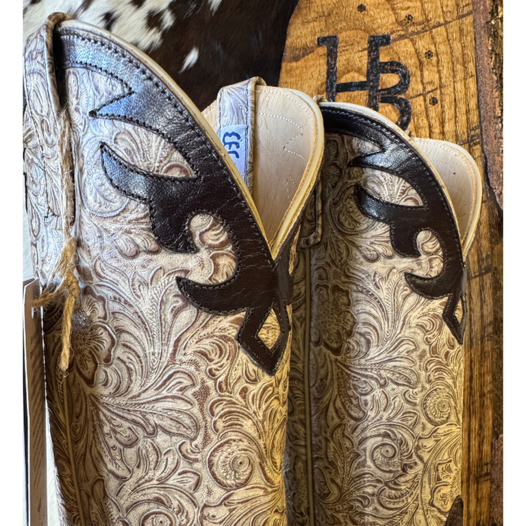 Anderson Bean Anderson Bean Nicotine FQ Ostrich w/ Tooled Upper - Ladies