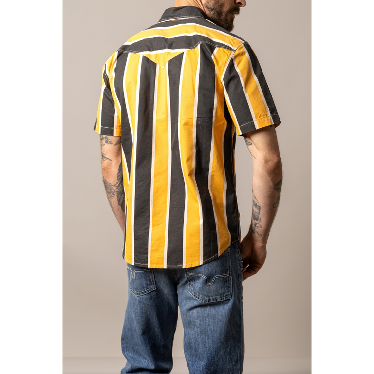 Kimes Kimes Stoppy S/S Button Shirt - Black/Yellow