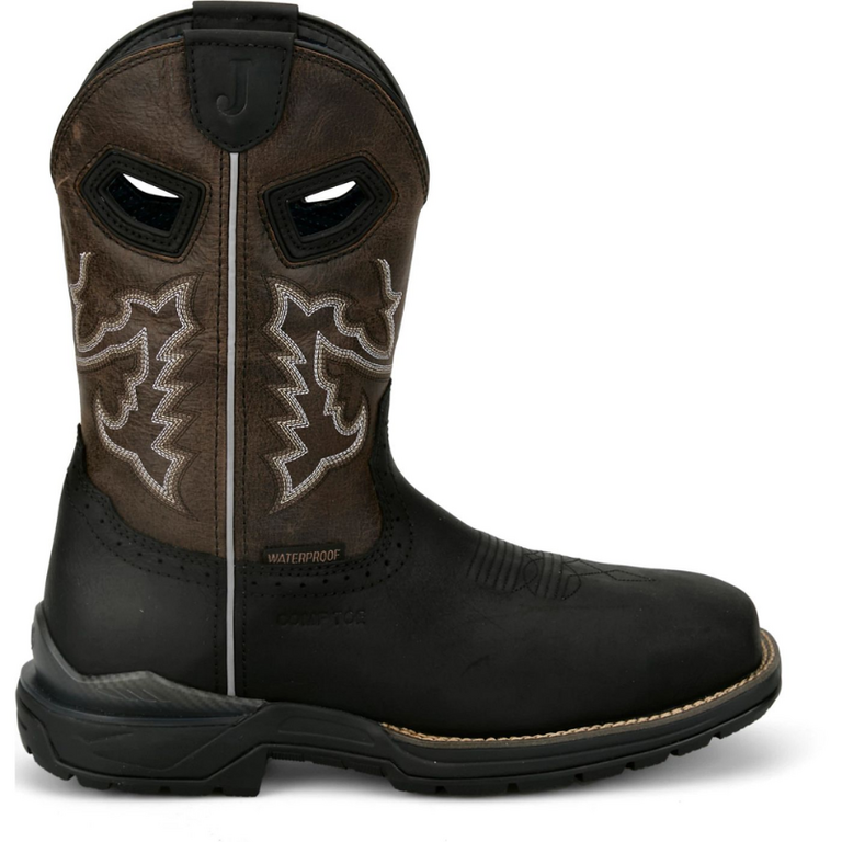 Justin Justin 11" Waterproof Nano Composite Chase Black Brown Cowhide Work Boot
