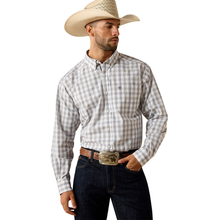 Ariat Ariat Pro Series Phoenix Classic Fit L/S Shirt - White Plaid