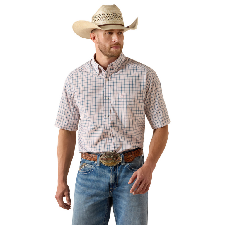 Ariat Ariat Pro Series Tex Classic Fit S/S Shirt - White Plaid