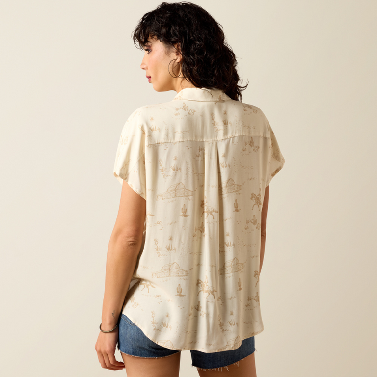 Ariat Ariat Badlands S/S Shirt - Turtledove Ranchscape