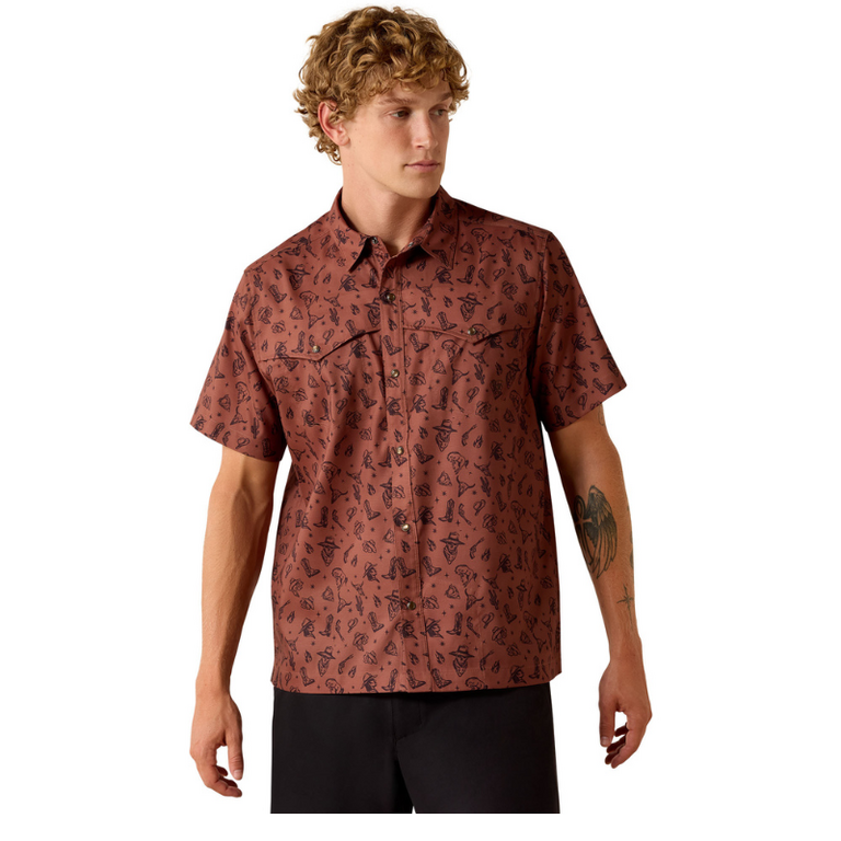 Ariat Ariat Printed VentTEK Western Yoke Classic Fit Snap Shirt - Soft Silt