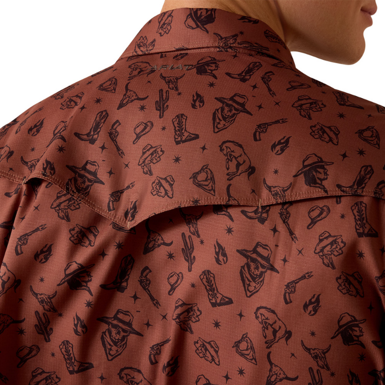 Ariat Ariat Printed VentTEK Western Yoke Classic Fit Snap Shirt - Soft Silt