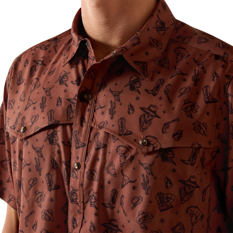 Ariat Ariat Printed VentTEK Western Yoke Classic Fit Snap Shirt - Soft Silt