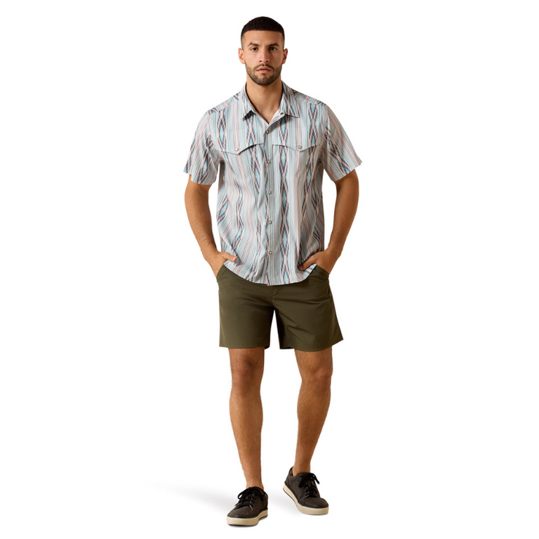 Ariat Ariat Printed VentTEK Western Yoke Classic Fit Snap Shirt - Moonbeam