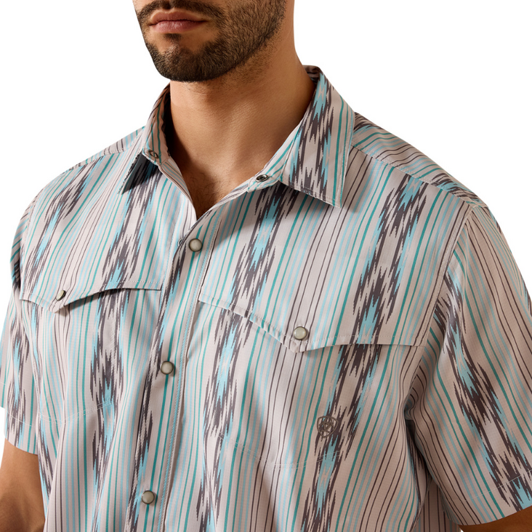 Ariat Ariat Printed VentTEK Western Yoke Classic Fit Snap Shirt - Moonbeam