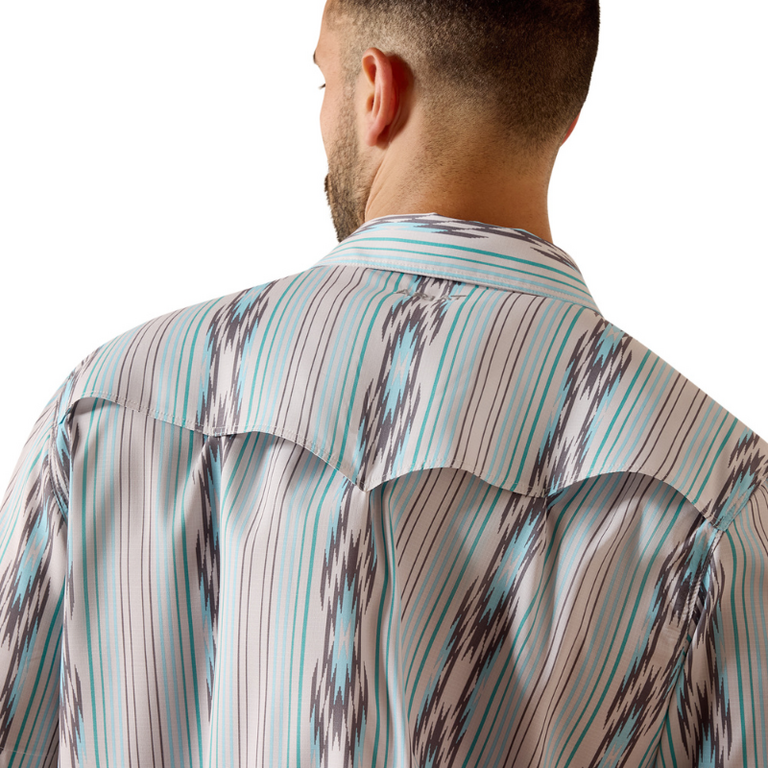 Ariat Ariat Printed VentTEK Western Yoke Classic Fit Snap Shirt - Moonbeam