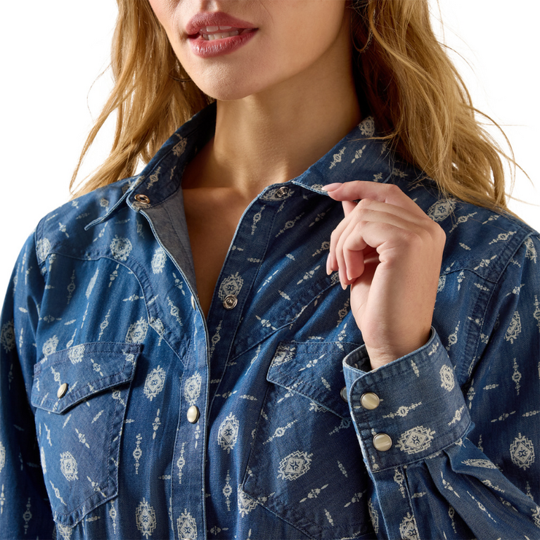 Ariat Ariat Wild Blue Western Snap L/S Shirt - Indigo