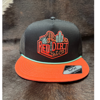 Red Dirt Hat Co Red Dirt Hat Co Agave Cap - Coral/Black