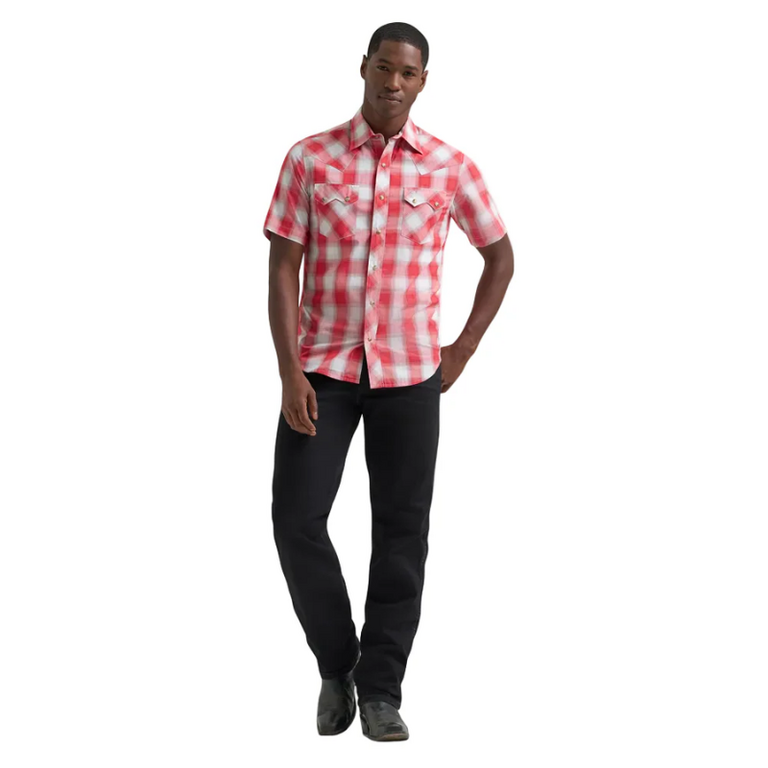 Wrangler Wrangler Retro S/S Snap Shirt - Cherry Plaid