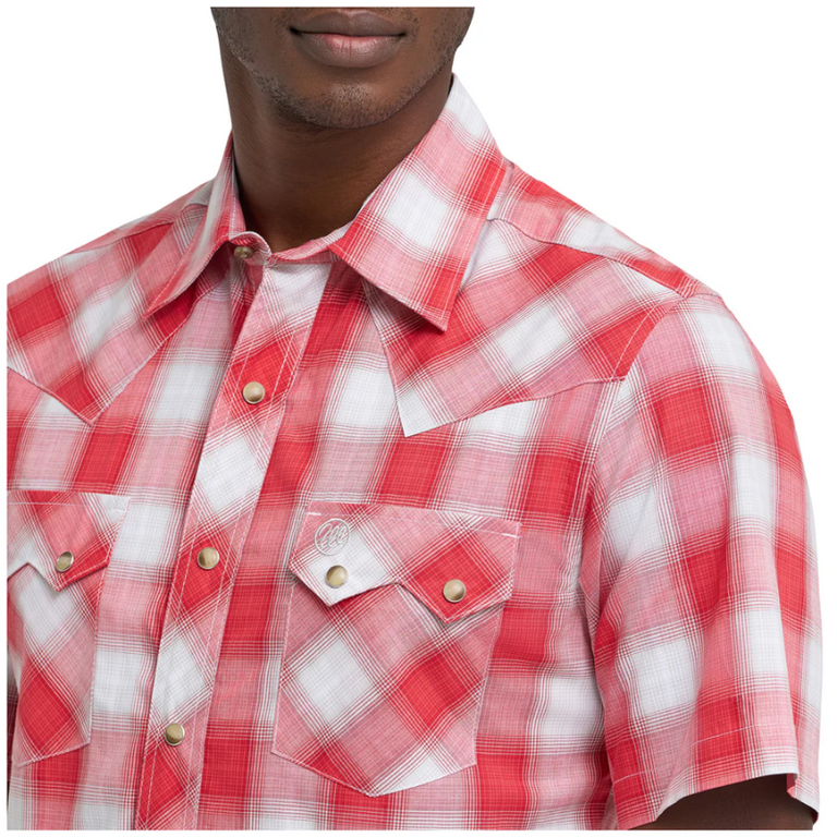 Wrangler Wrangler Retro S/S Snap Shirt - Cherry Plaid