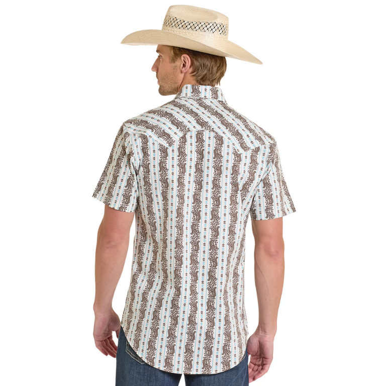 Rock and Roll Rock And Roll Stripe Print Snap S/S Shirt