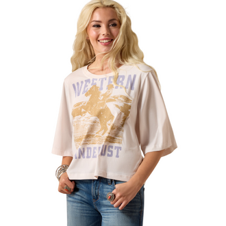 Ariat Ariat Western Wanderlust S/S Tshirt - Sea Salt
