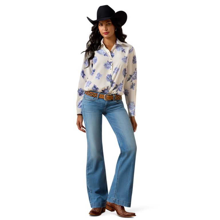 Ariat Ariat Homestyle Roses Are Blue L/S Shirt