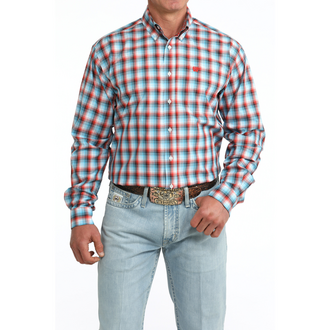 Cinch Cinch L/S Button Shirt - Red/White/Blue Plaid