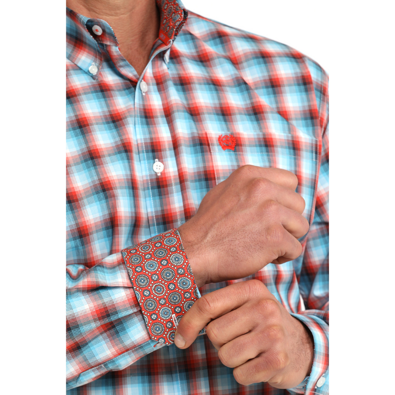 Cinch Cinch L/S Button Shirt - Red/White/Blue Plaid