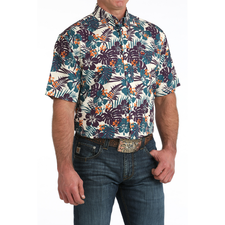 Cinch Cinch ArenaFlex S/S Button Shirt - Tropical Print