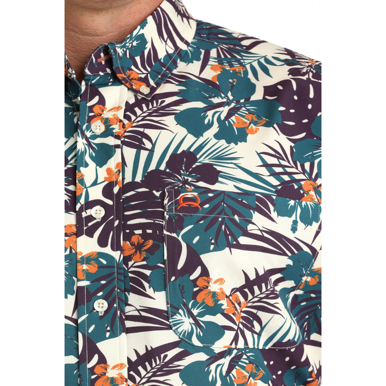 Cinch Cinch ArenaFlex S/S Button Shirt - Tropical Print