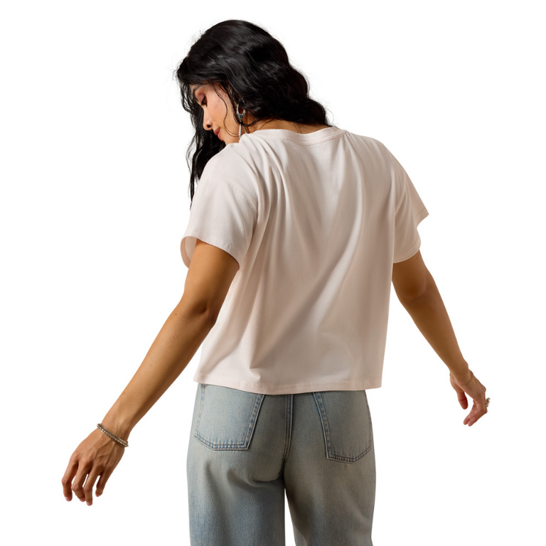 Ariat Ariat Saddle Up Boxy Crop Tshirt - Sea Salt
