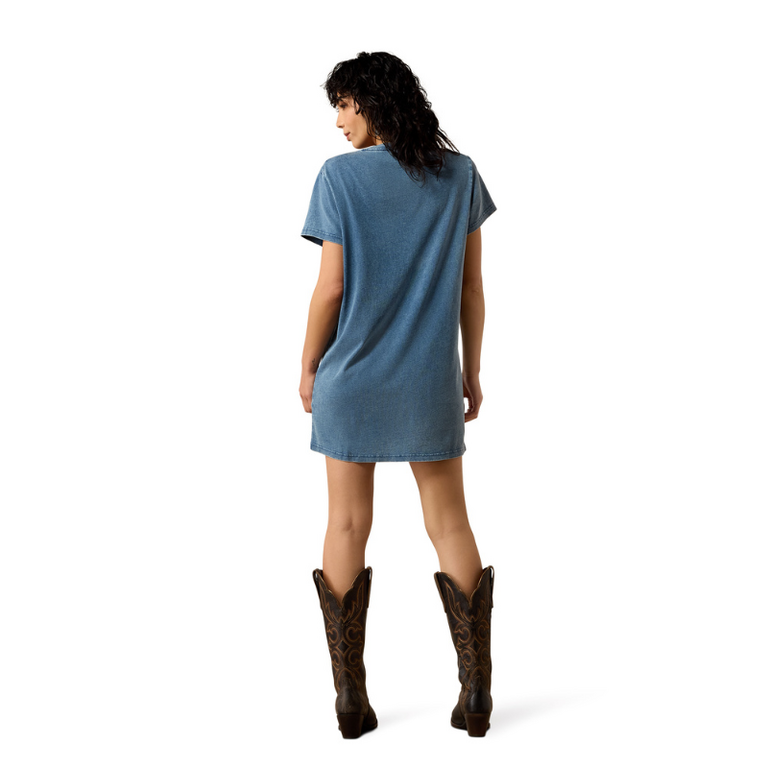 Ariat Ariat Future Is Cowgirl Tshirt Dress - Light Washed Indigo