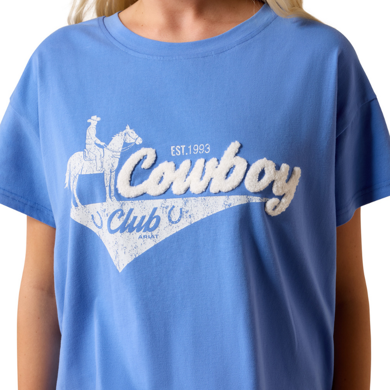 Ariat Ariat Cowboy Club Boxy Crop Tshirt - Ultramarine
