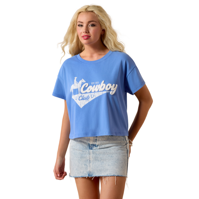 Ariat Ariat Cowboy Club Boxy Crop Tshirt - Ultramarine
