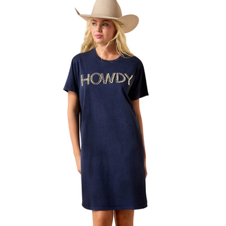 Ariat Ariat Howdy Pearl Detail Tshirt Dress - Navy Eclipse