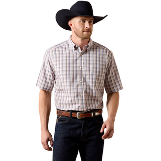 Ariat Ariat Wrinkle Free Wolcott S/S Shirt - White Multi Barely Pink