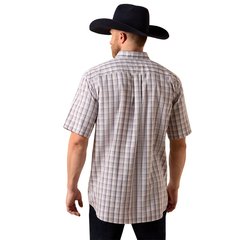 Ariat Ariat Wrinkle Free Wolcott S/S Shirt - White Multi Barely Pink