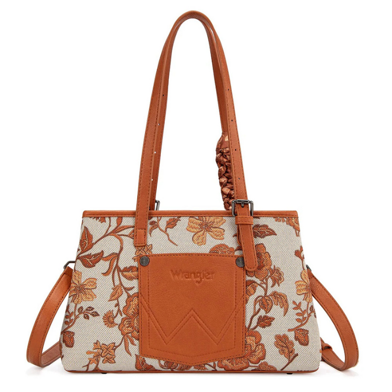 Wrangler Wrangler Floral Printed Braided Scarf Crossbody - Dark Brown