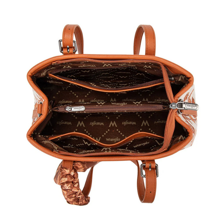 Wrangler Wrangler Floral Printed Braided Scarf Crossbody - Dark Brown