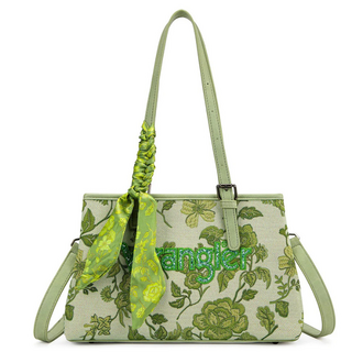 Wrangler Wrangler Floral Printed Braided Scarf Crossbody - Green