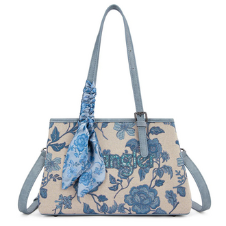 Wrangler Wrangler Floral Printed Braided Scarf Crossbody - Jean