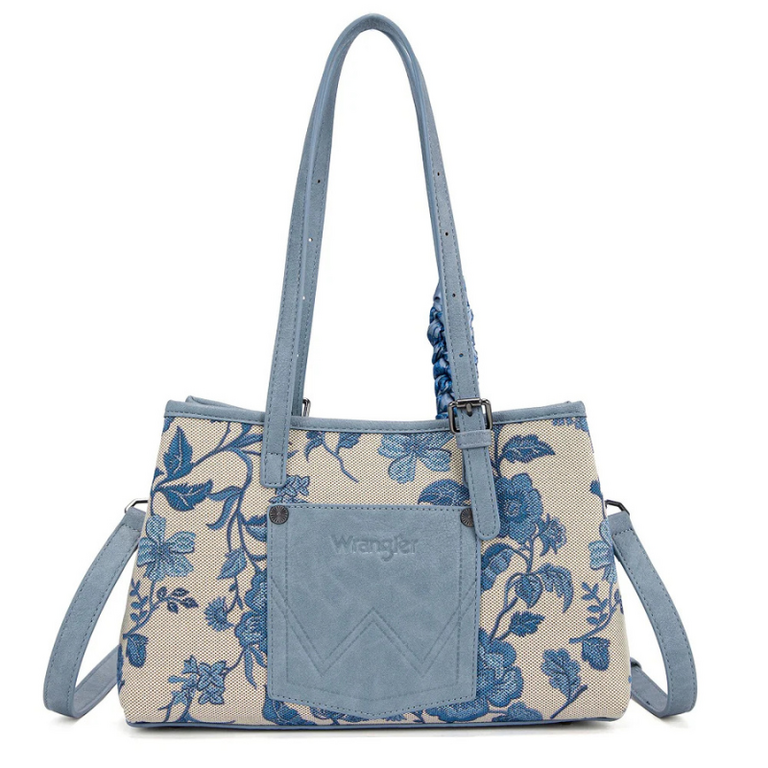 Wrangler Wrangler Floral Printed Braided Scarf Crossbody - Jean
