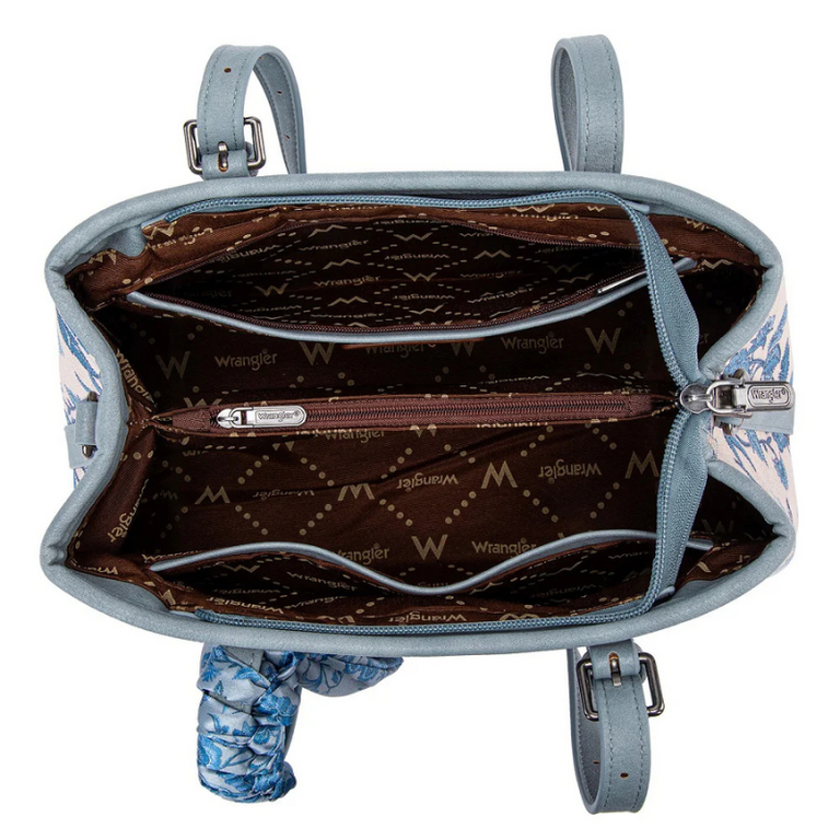 Wrangler Wrangler Floral Printed Braided Scarf Crossbody - Jean