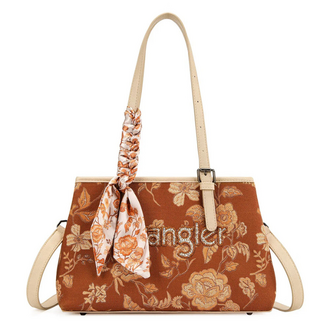 Wrangler Wrangler Floral Printed Braided Scarf Crossbody - Brown