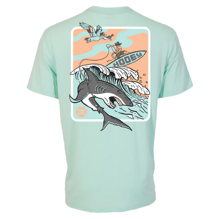 Hooey Hooey Cowboy Surf SS Shirt - Green/Tan/Grey