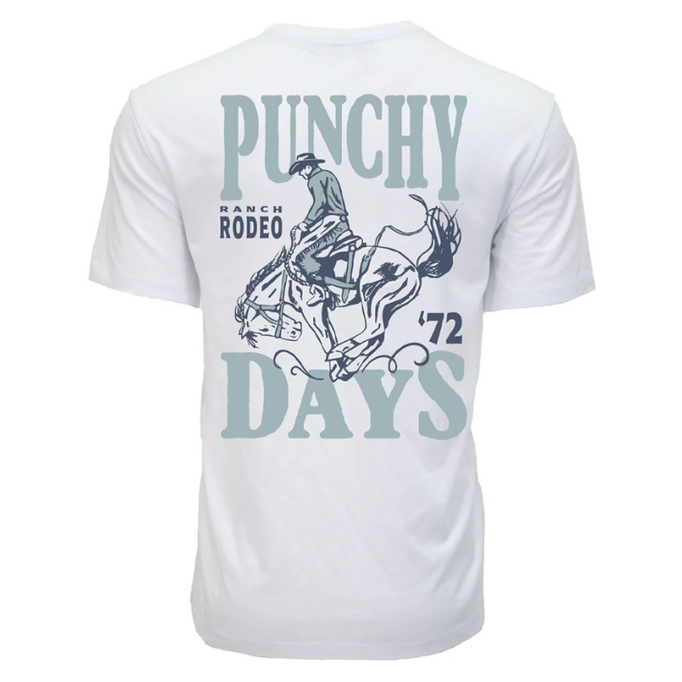 Hooey Hooey Punchy Rodeo SS Shirt - White/Black/Light Blue
