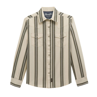 Wrangler Wrangler Retro LS Shirt - Green/Blue/Cream  Stripped