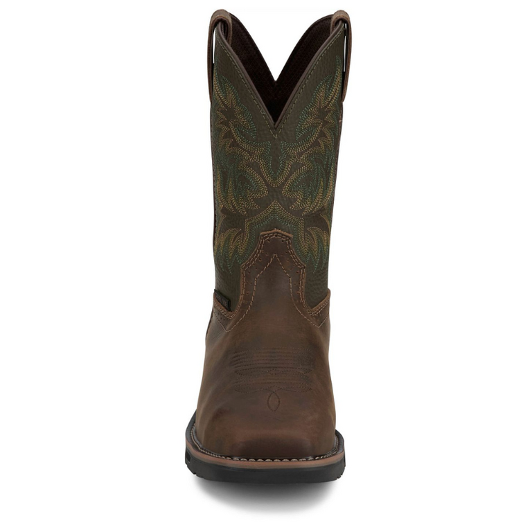 Justin Justin Men's Keavan 11" Boots - WP,  Steel Toe,  Met guard - Brown Water Buffalo