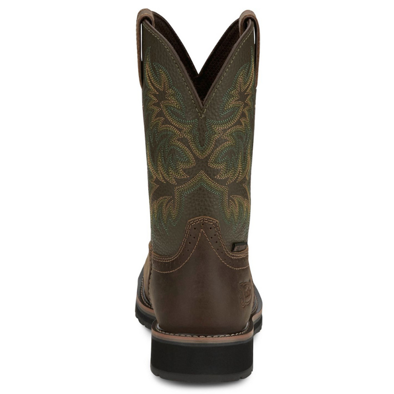 Justin Justin Men's Keavan 11" Boots - WP,  Steel Toe,  Met guard - Brown Water Buffalo