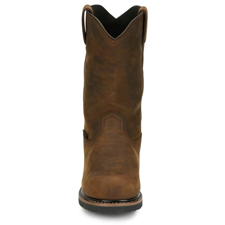 Justin Justin Men's Pulley 10" Boots - WP, Nano Toe, Metguard - Brown Cowhide