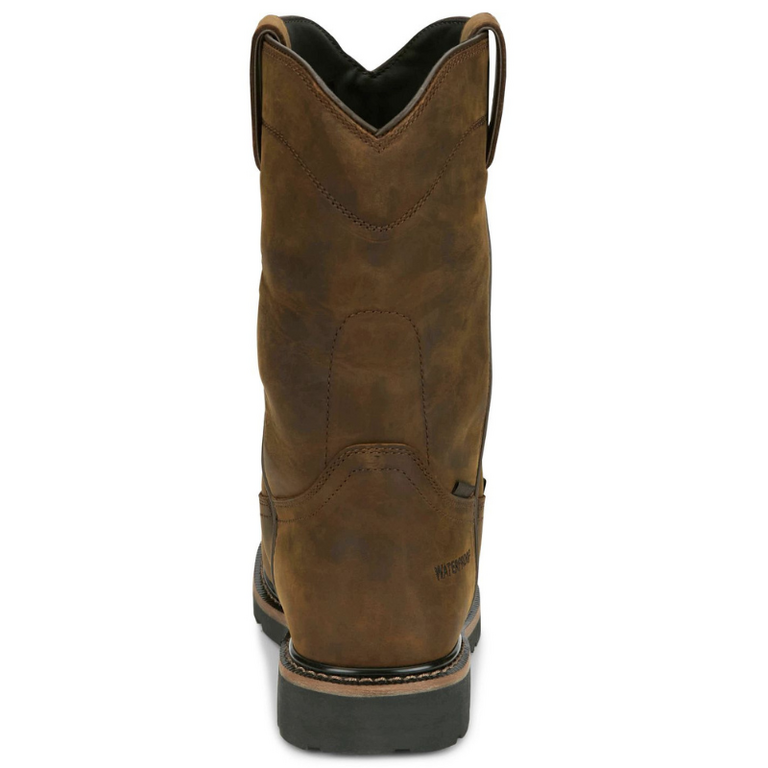 Justin Justin Men's Pulley 10" Boots - WP, Nano Toe, Metguard - Brown Cowhide