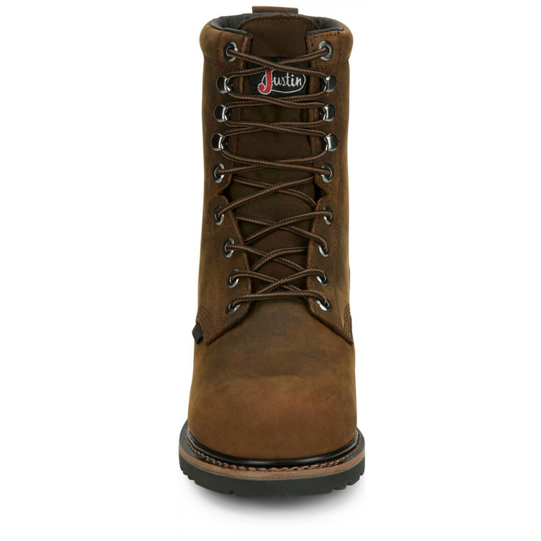 Justin Justin Men's Pulley 8"  Boot - WP,  Nano Toe,  MetGuard - Whiskey Brown